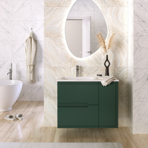 Тумба под раковину Taliente Cevia TA-MBC-90PR(L)-grigio verde 90х40 подвесная цвет зеленый - фото 3